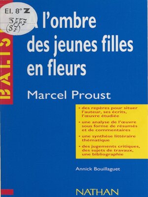 cover image of À l'ombre des jeunes filles en fleurs